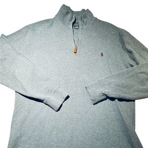 Men's Polo Ralph Lauren 1/4 Zip Sweater Blue Big & Tall Size Large Tall Cotton‎